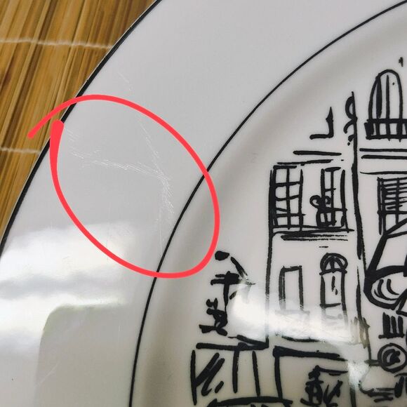 2 Mikasa dinner plates HK 114 "Parisian Scenes" by Susan Steinberg - VTG - Picture 7 of 10